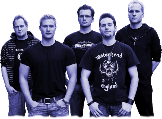 Mitglieder von Ceased to Exist (von links nach rechts): Jochen Galindo, Tim Hausmann, Artur Weintritt, Dominik Kronen und Malte Linder.